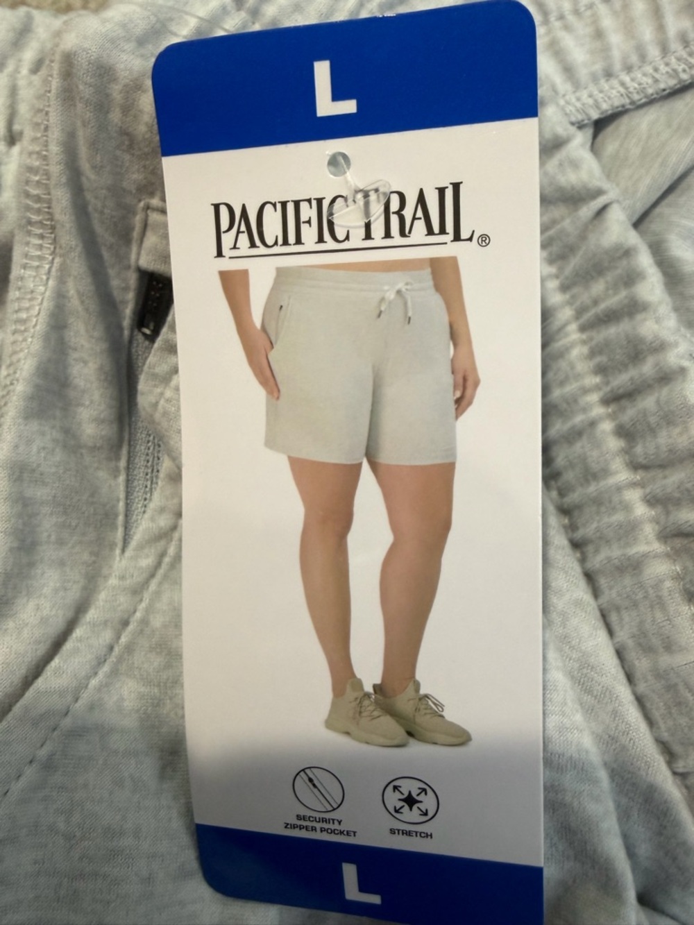 Pacific Trail Light Gray Athletic Drawstring Shorts - Picture 8 of 9